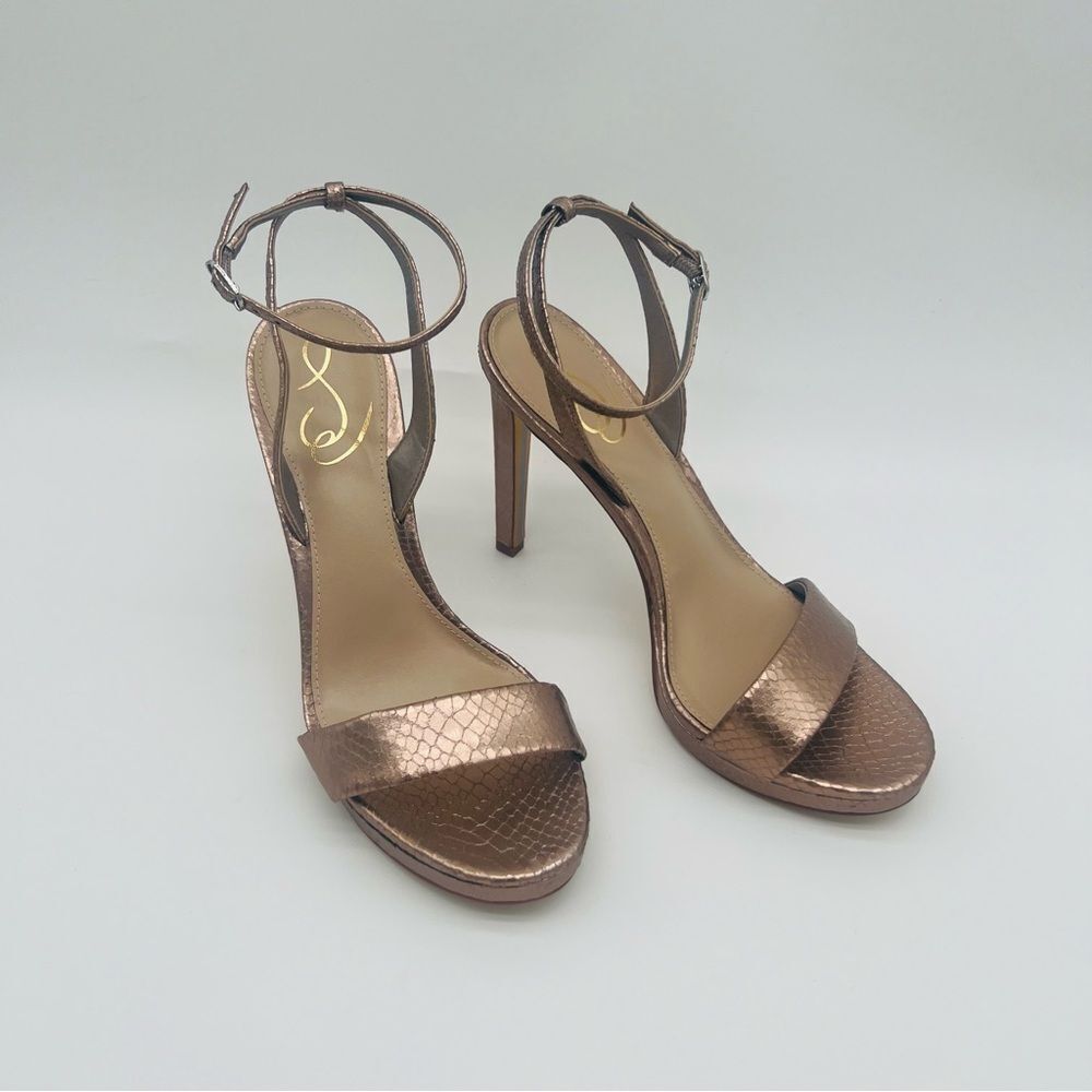 Sam Edelman | Jade Sandals | Snake Print | Rose Gold | Size 7.5